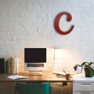 Letter C - Karlie Font - Metal Wall Art Home Decor - Made in USA - Choose 8", 12" or 16" Tall - Choose Patina Color! Choose any letter FREE SHIP