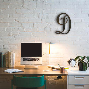 Letter D - Monogram Font - Metal Wall Art Home Decor - Made in USA - Choose 12" or 16" Tall - Choose Patina Color! Choose any letter FREE SHIP