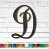 Letter D - Monogram Font - Metal Wall Art Home Decor - Made in USA - Choose 12" or 16" Tall - Choose Patina Color! Choose any letter FREE SHIP