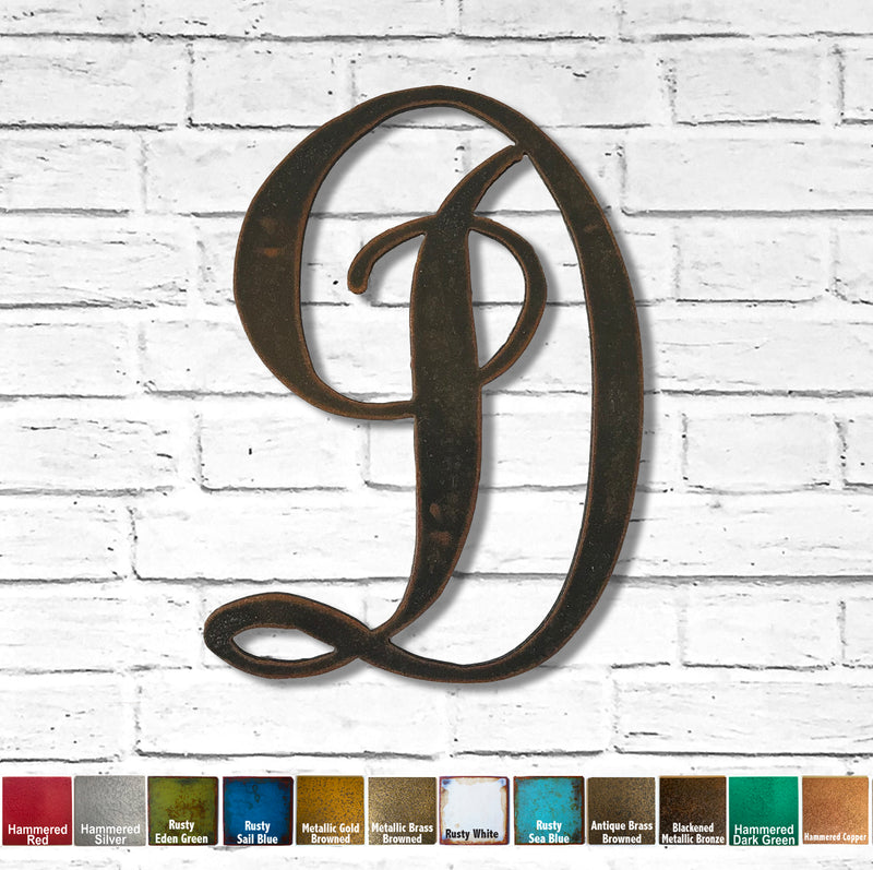 Letter D - Monogram Font - Metal Wall Art Home Decor - Made in USA - Choose 8
