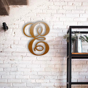 Letter E - Monogram Font - Metal Wall Art Home Decor - Made in USA - Choose 8", 12" or 16" Tall - Choose Patina Color! Choose any letter FREE SHIP