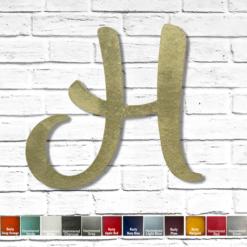 Letter H - Karlie Font - Metal Wall Art Home Decor - Made in USA - Choose 12