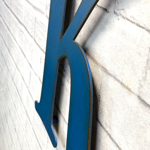 Letter K - Metal Wall Art Home Decor - Made in the USA - Choose 10", 12" or 16" Tall - Choose your Patina Color! Choose any letter - Free Ship