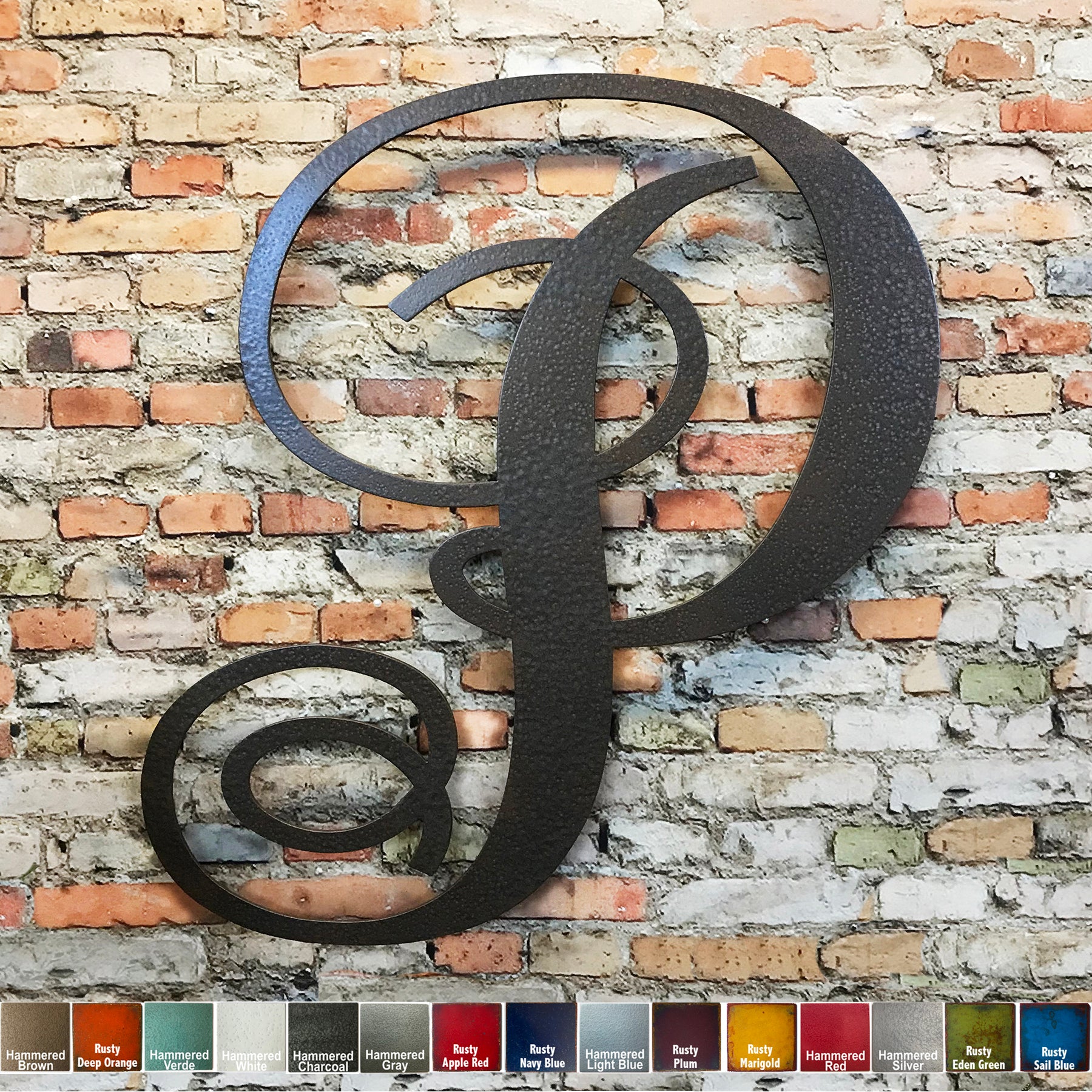  Large 12 Hand Painted Gold Letter Wall Decor Monogram Initial  (P) : Handmade Products