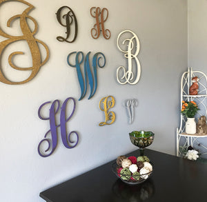Letter C - Monogram Font - Metal Wall Art Home Decor - Made in USA - Choose 8", 12" or 16" Tall - Choose Patina Color! Choose any letter FREE SHIP