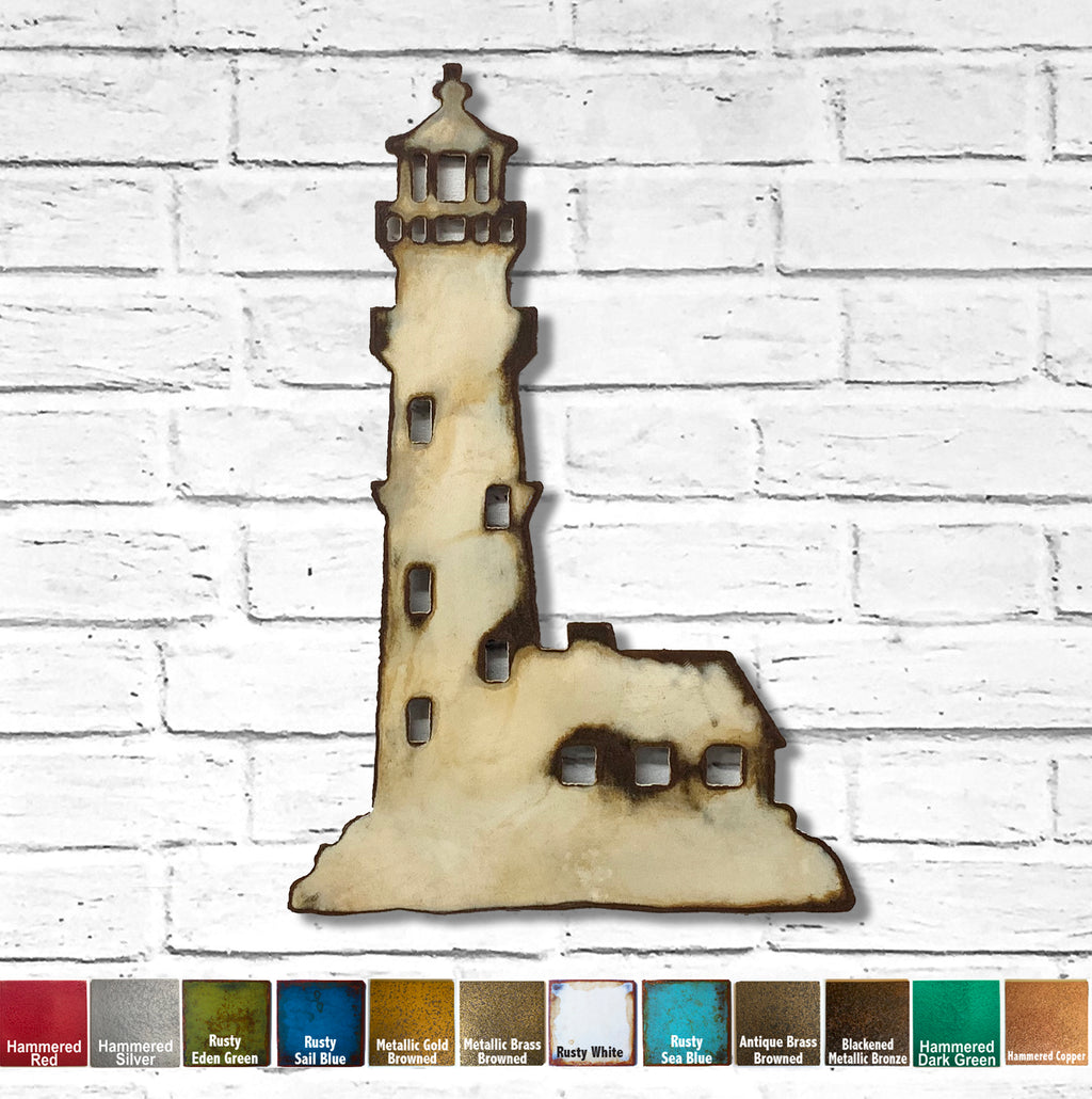 Lighthouse - Nautical Metal Wall Art Home Decor - Handmade in the USA - Choose 12", 17" or 23" Tall - Choose your Patina Color - Free Ship