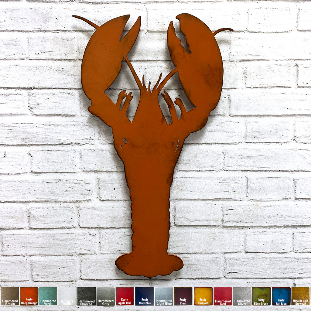 lobster shaped metal wall art home decor cutout handmade by Functional Sculpture llc