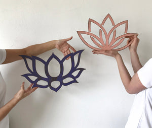 Lotus Flower - Traditional - Metal Wall Art Home Decor - Handmade in the USA - Choose 12", 17" or 23" Wide, Choose your Patina Color - Free Ship