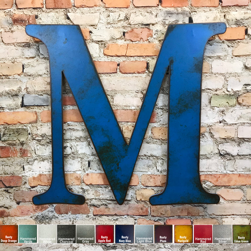 Letter M - Metal Wall Art Home Decor - Made in the USA - Choose 10", 12" or 16" Tall - Choose your Patina Color! Choose any letter - Free Ship