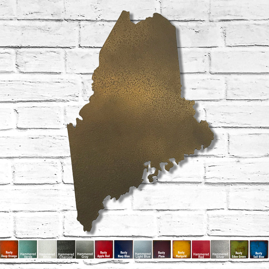 Maine - Metal Wall Art Home Decor - Made in the USA - Choose 10", 16" or 22" Tall - Choose your Patina Color! Choose any state - Free Ship