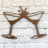 Martini Glasses - Metal Wall Art Home Decor - Handmade in the USA - Choose 11", 17" or 24" Wide - Choose your Patina Color - Free Ship