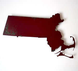 Massachusetts - Metal Wall Art Home Decor - Handmade in the USA - Choose 12", 17" or 22" Wide - Choose your Patina Color! Choose any state - FREE SHIP