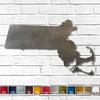 Massachusetts - Metal Wall Art Home Decor - Handmade in the USA - Choose 12", 17" or 22" Wide - Choose your Patina Color! Choose any state - FREE SHIP