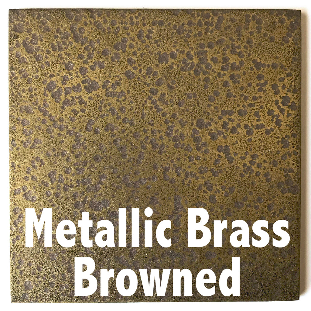 Metallic Brass Browned sample piece - 3" x 3" Metal Art Color Swatch - Handmade in the USA - FREE SHIPPING