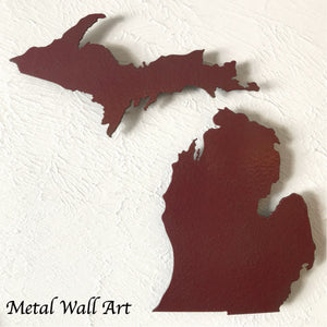 Michigan and UP - Metal Wall Art Home Decor - Made in the USA - Choose 13", 18" or 24" Tall - Choose your Patina Color! Choose any state - FREE SHIP
