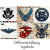 Military Symbol - Metal Wall Art Home Decor - Handmade in the USA - Choose 12", 17" or 23" Tall, Choose your Patina Color - Free Ship