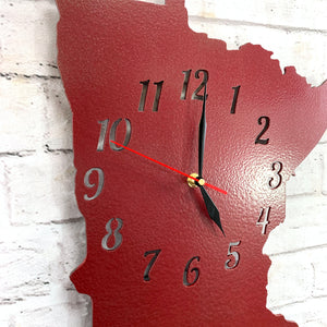 Minnesota Metal Wall Art Clock - Italic Numbers -  Home Decor - Handmade in the USA - Choose 16" or 22" tall, Choose your Patina Color - Free Ship
