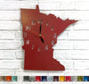 Minnesota map shaped clock metal wall art home decor cutout handmade by Functional Sculpture llc