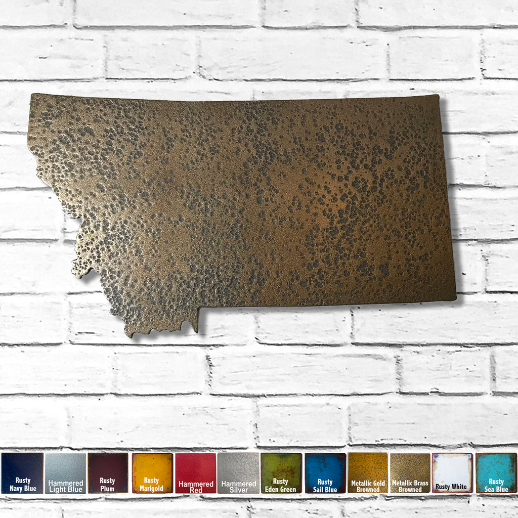 Montana - Metal Wall Art Home Decor - Made in the USA - Choose 10", 16" or 22" Wide - Choose your Patina Color! Choose any state - FREE SHIP