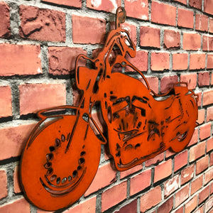 Motorcycle - Metal Wall Art Home Decor - Handmade in the USA - Choose 25", 36" or 45" Wide Choose your Patina Color - Free Ship