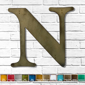 Letter N - Metal Wall Art Home Decor - Made in the USA - Choose 10", 12" or 16" Tall - Choose your Patina Color! Choose any letter - Free Ship
