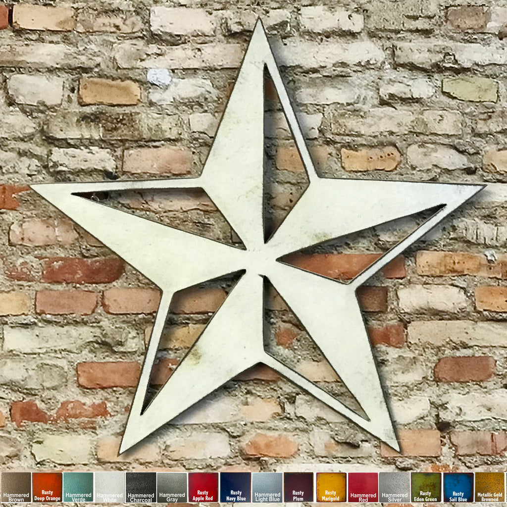 Nautical Star - Metal Wall Art Home Decor - Handmade in the USA - Choose 11", 17" or 23" Wide - Choose your Patina Color - Free Ship