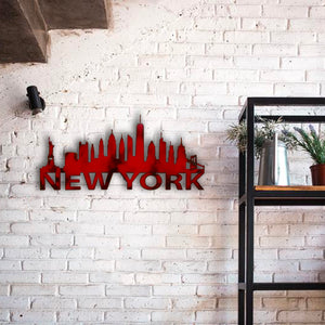 New York Skyline - Metal Wall Art Home Decor - Made in the USA - Choose 23", 30" or 40" Wide - Choose your Patina Color - Hanging Cityscape - Free Ship