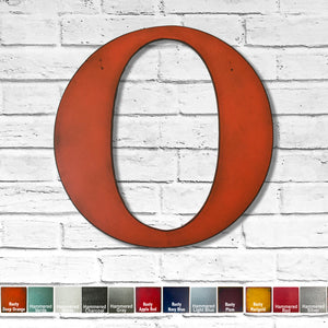 Letter O with KEYHOLE STANDOFFS - Metal Wall Art Home Decor - Made in the USA - Measures 30" tall x 28.8" wide  - Choose your Patina Color! - Free Ship