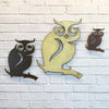 Owl on Branch - Metal Wall Art Home Decor - Handmade in the USA - Choose 7", 11" or 17" Tall, Choose your Patina Color - Free Ship