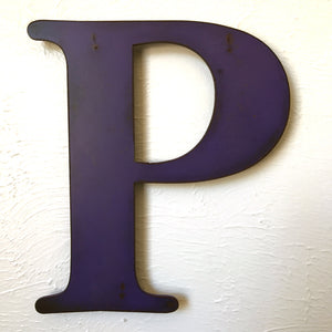 Letter P - Metal Wall Art Home Decor - Made in the USA - Choose 10", 12" or 16" Tall - Choose your Patina Color! Choose any letter - Free Ship