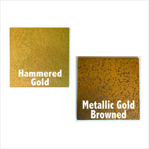 Hammered Gold and Metallic Gold Browned 3" x 3" Metal Art Color Swatches