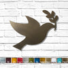 peace dove with olive branch metal wall art home decor cutout handmade by Functional Sculpture llc