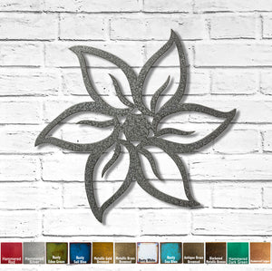 Pinwheel Flower - Metal Wall Art Home Decor - Handmade in the USA - Choose 12", 17" or 23" Wide, Choose your Patina Color - Free Ship