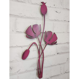 Poppies - Metal Wall Art Home Decor - Made in the USA - Choose 18", 24" or 30" Tall - Choose your Patina Color