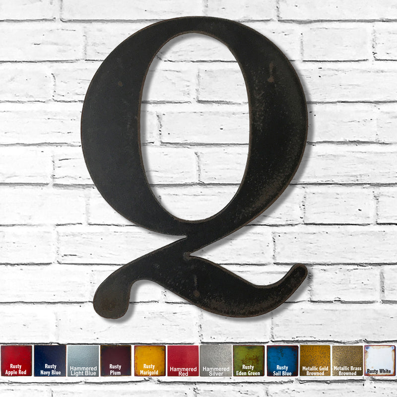 Letter Q - Metal Wall Art Home Decor - Made in the USA - Choose 10