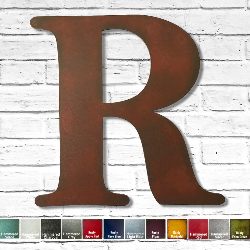 Letter R finished in Blackened Metallic Bronze - Measures 22" tall x 23.3" wide - Metal Wall Art Home Decor