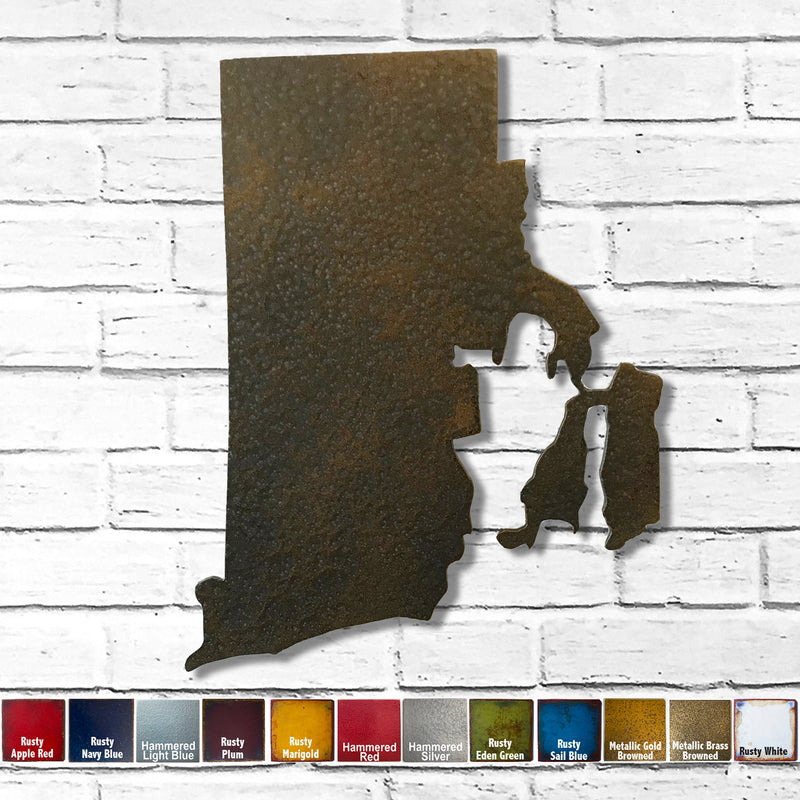 Rhode Island - Metal Wall Art Home Decor - Handmade in the USA - Choose 10