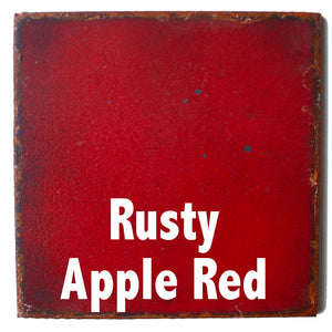 Rusty Apple Red Sample piece - 3" x 3" Metal Art Color Swatch - Handmade in the USA - FREE SHIPPING