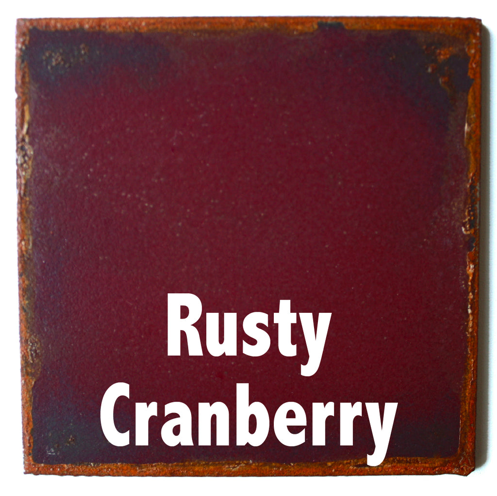 Rusty Cranberry Sample piece - 3" x 3" Metal Art Color Swatch - Handmade in the USA - FREE SHIPPING