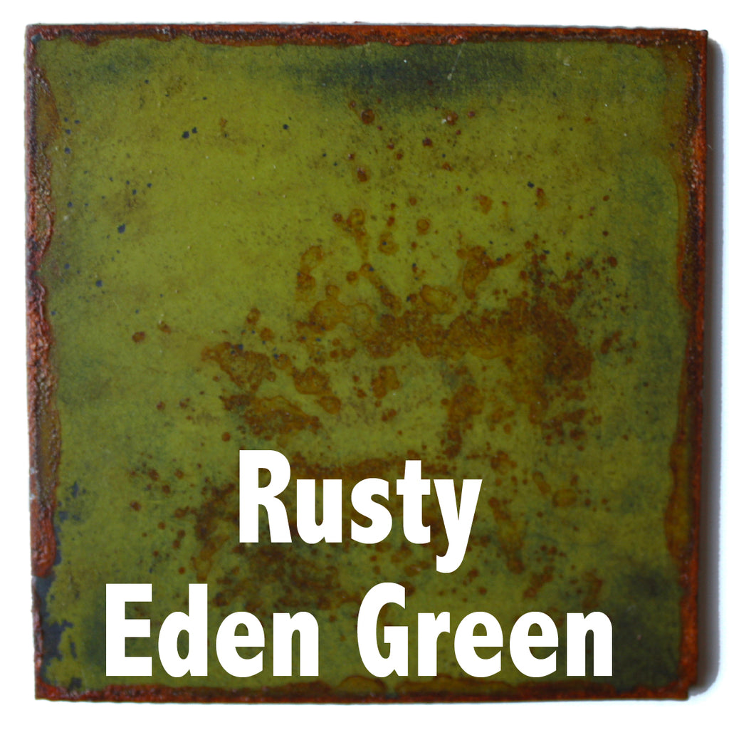Rusty Eden Green Sample piece - 3" x 3" Metal Art Color Swatch - Handmade in the USA - FREE SHIPPING