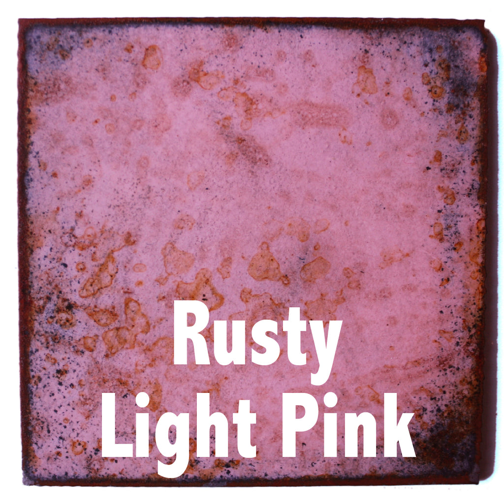 Rusty Light Pink Sample piece - 3" x 3" Metal Art Color Swatch - Handmade in the USA - FREE SHIPPING