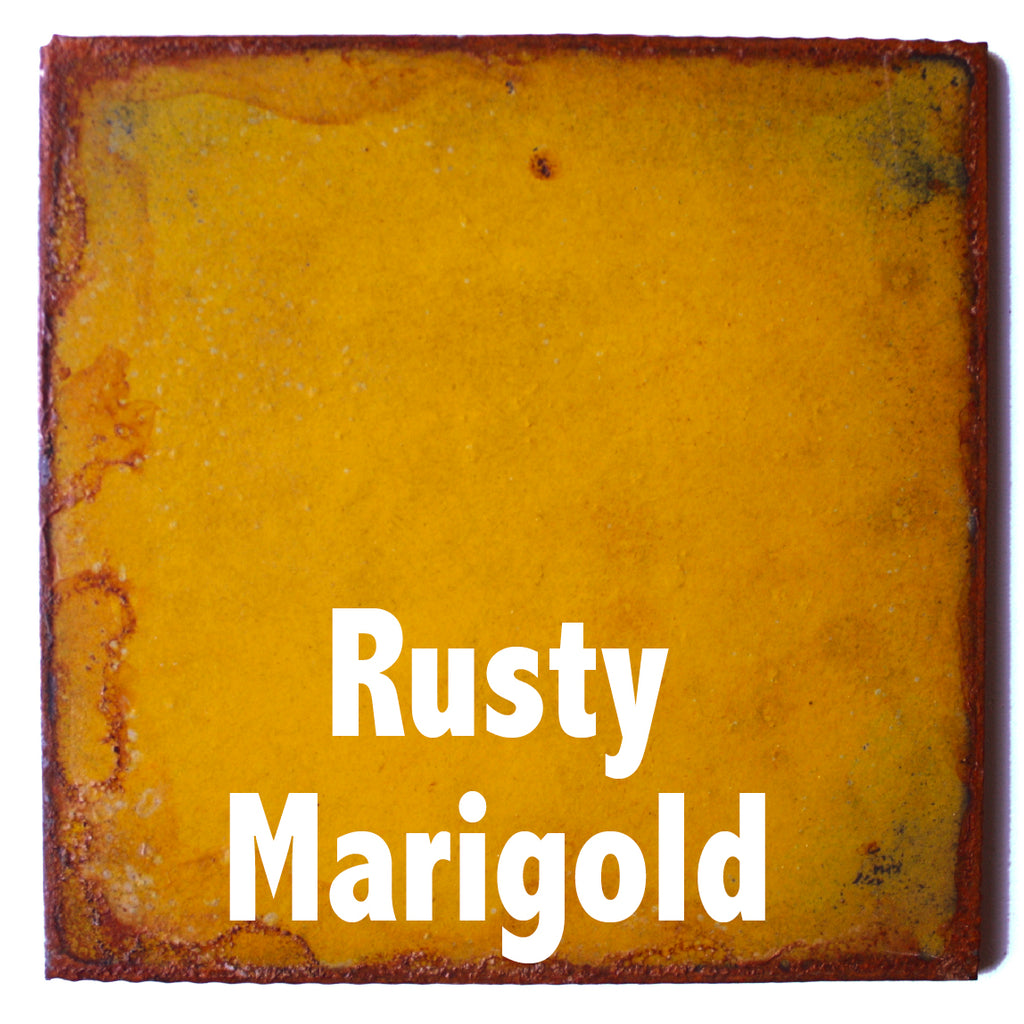 Rusty Marigold Sample piece - 3" x 3" Metal Art Color Swatch - Handmade in the USA - FREE SHIPPING