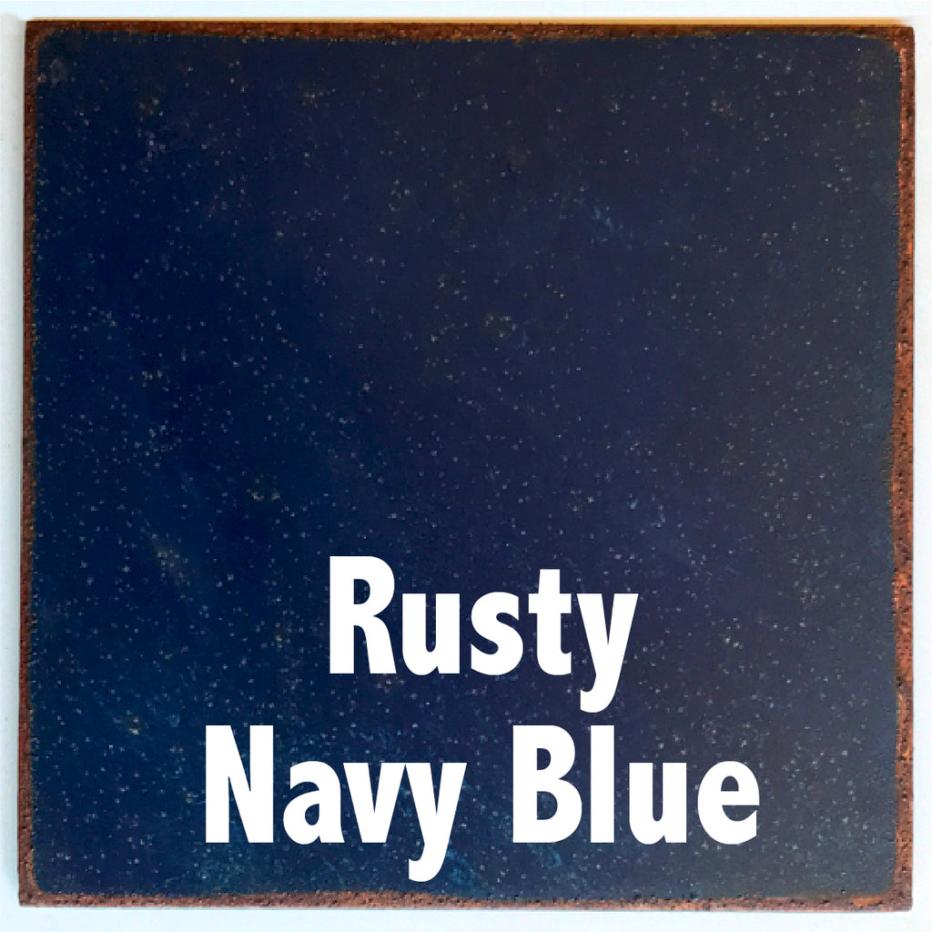 Rusty Navy Blue Metal Sample piece - 3" x 3" Metal Art Color Swatch - Handmade in the USA - FREE SHIPPING
