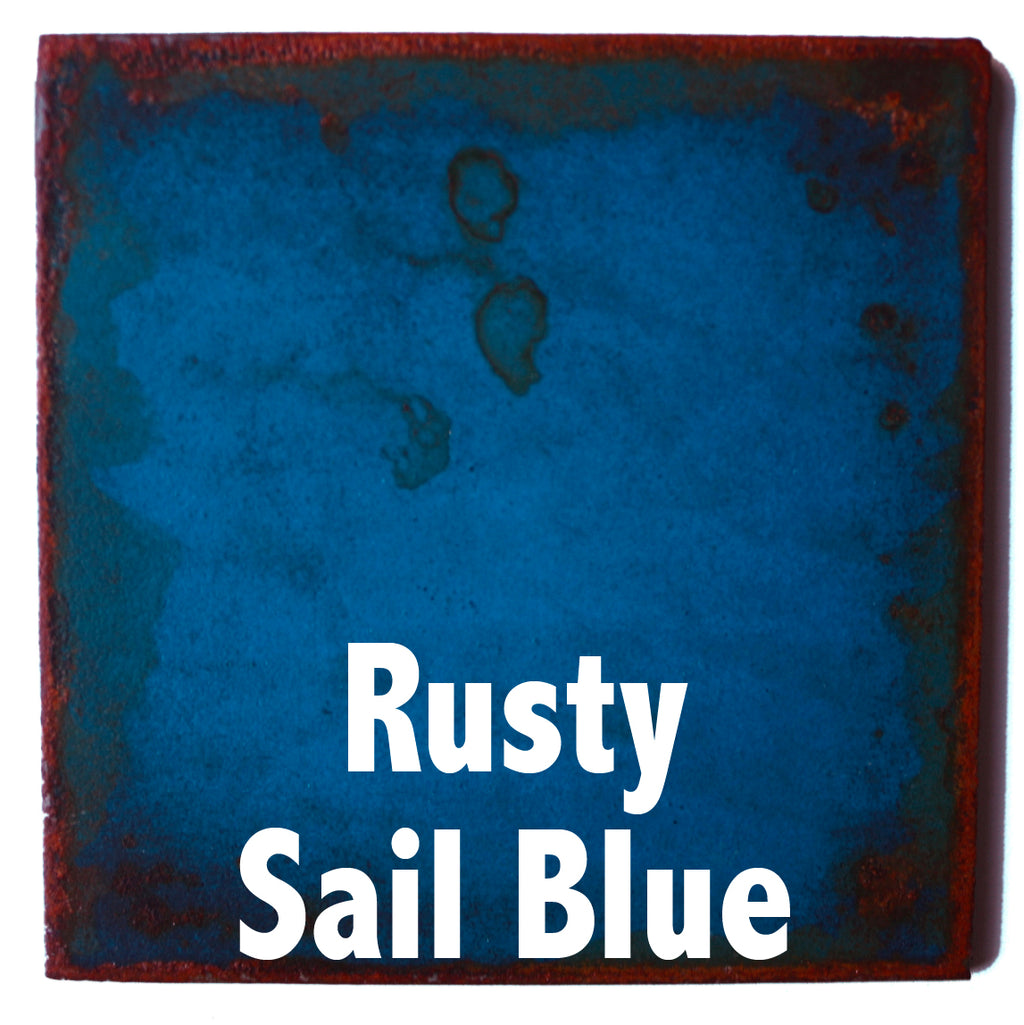 Rusty Sail Blue Sample piece - 3" x 3" Metal Art Color Swatch - Handmade in the USA - FREE SHIPPING