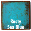 Custom Order - Six 9" Enso Circles and One 10" Enso Circle - All Rusty Sea Blue - Metal Wall Art Home Decor