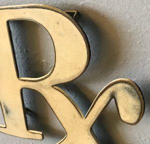 Rx Pharmacy Symbol - Metal Wall Art Home Decor - Handmade in the USA - 30" wide x 27.7" tall, Choose your Patina Color - Free Ship