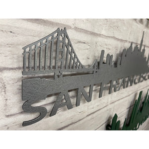 San Francisco Skyline - Metal Wall Art Home Decor - Made in the USA - Choose 23", 30" or 40" Wide - Choose your Patina Color - Hanging Cityscape - Free Ship