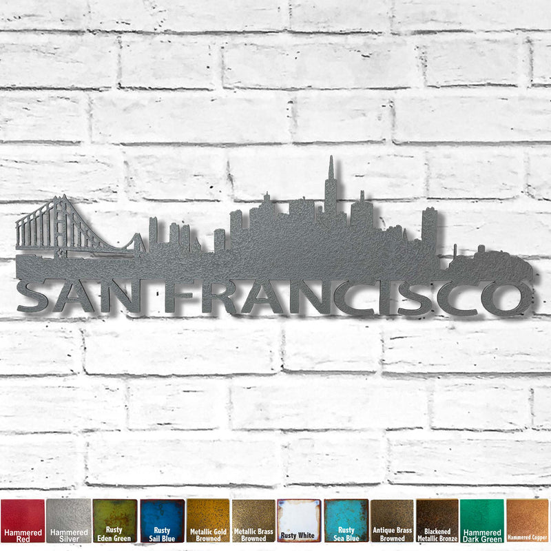 San Francisco Skyline - Metal Wall Art Home Decor - Made in the USA - Choose 23