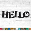 HELLO sign - Horizontal - Metal Wall Art Home Decor - Handmade in the USA - Choose 22" or 32" Wide - Choose your Patina Color - Free Ship