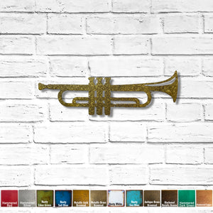 Trumpet - Metal Wall Art Home Decor - Handmade in the USA - Choose 12", 17" or 23" Wide - Choose your Patina Color - Free Ship